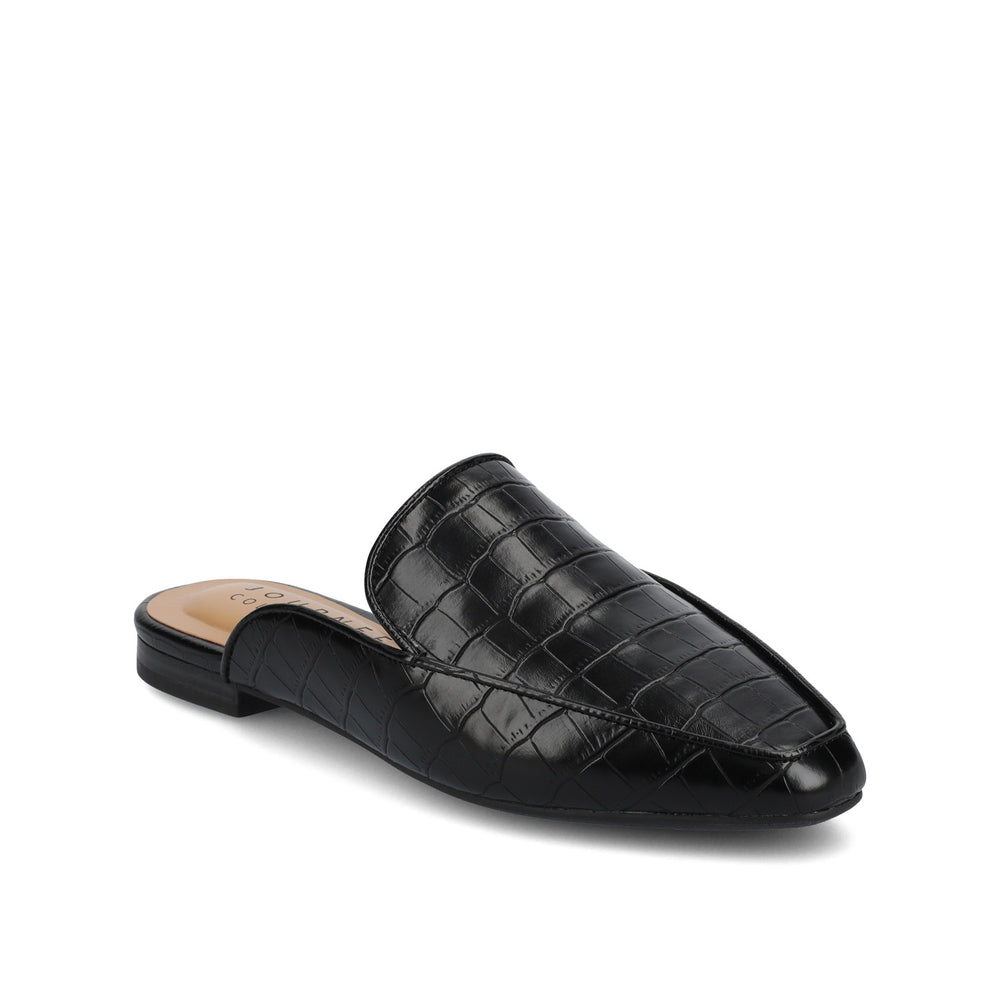 AKZA MULED LOAFER FLATS IN FAUX LEATHER