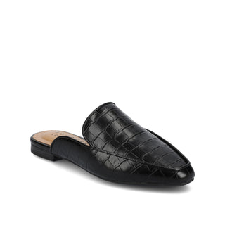 AKZA MULED LOAFER FLATS IN FAUX LEATHER