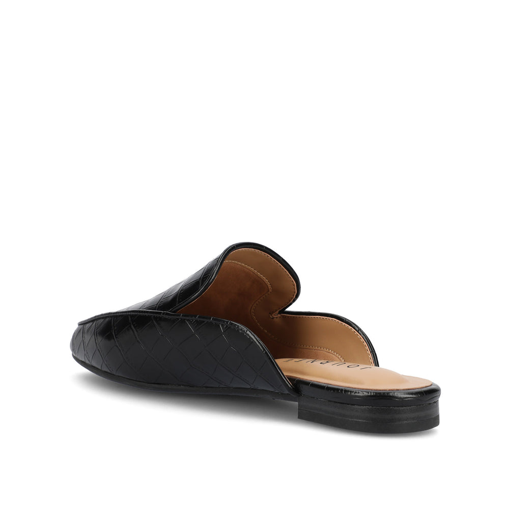 AKZA MULED LOAFER FLATS IN FAUX LEATHER