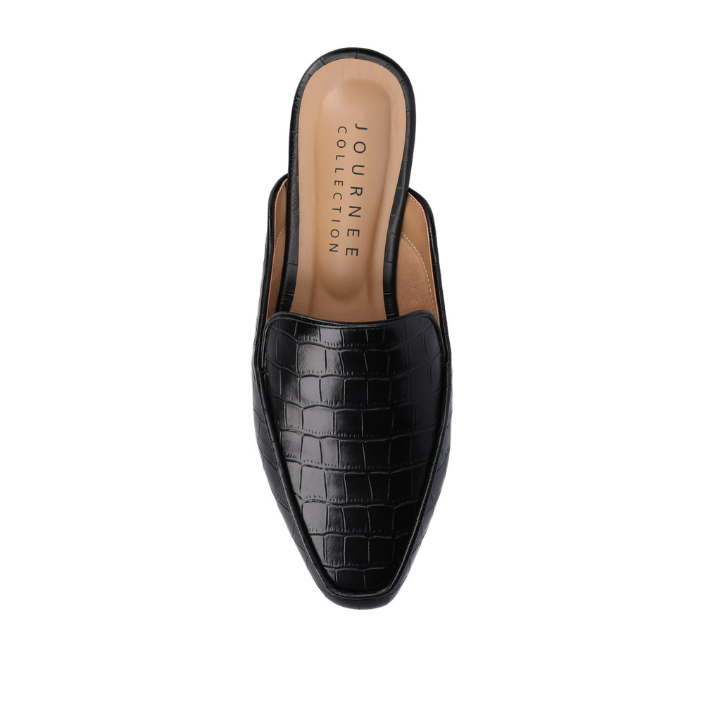 AKZA MULED LOAFER FLATS IN FAUX LEATHER