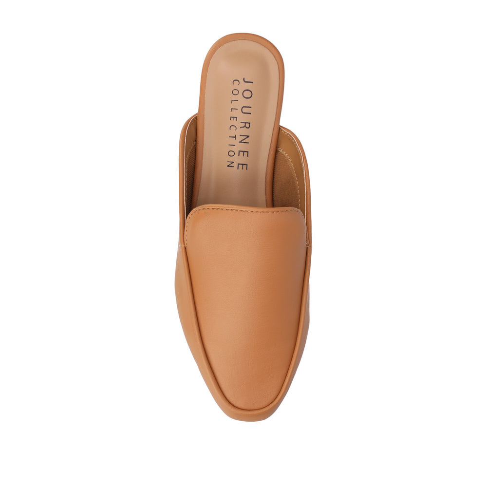 AKZA MULED LOAFER FLATS IN FAUX LEATHER