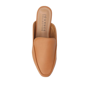 AKZA MULED LOAFER FLATS - Cognac PU