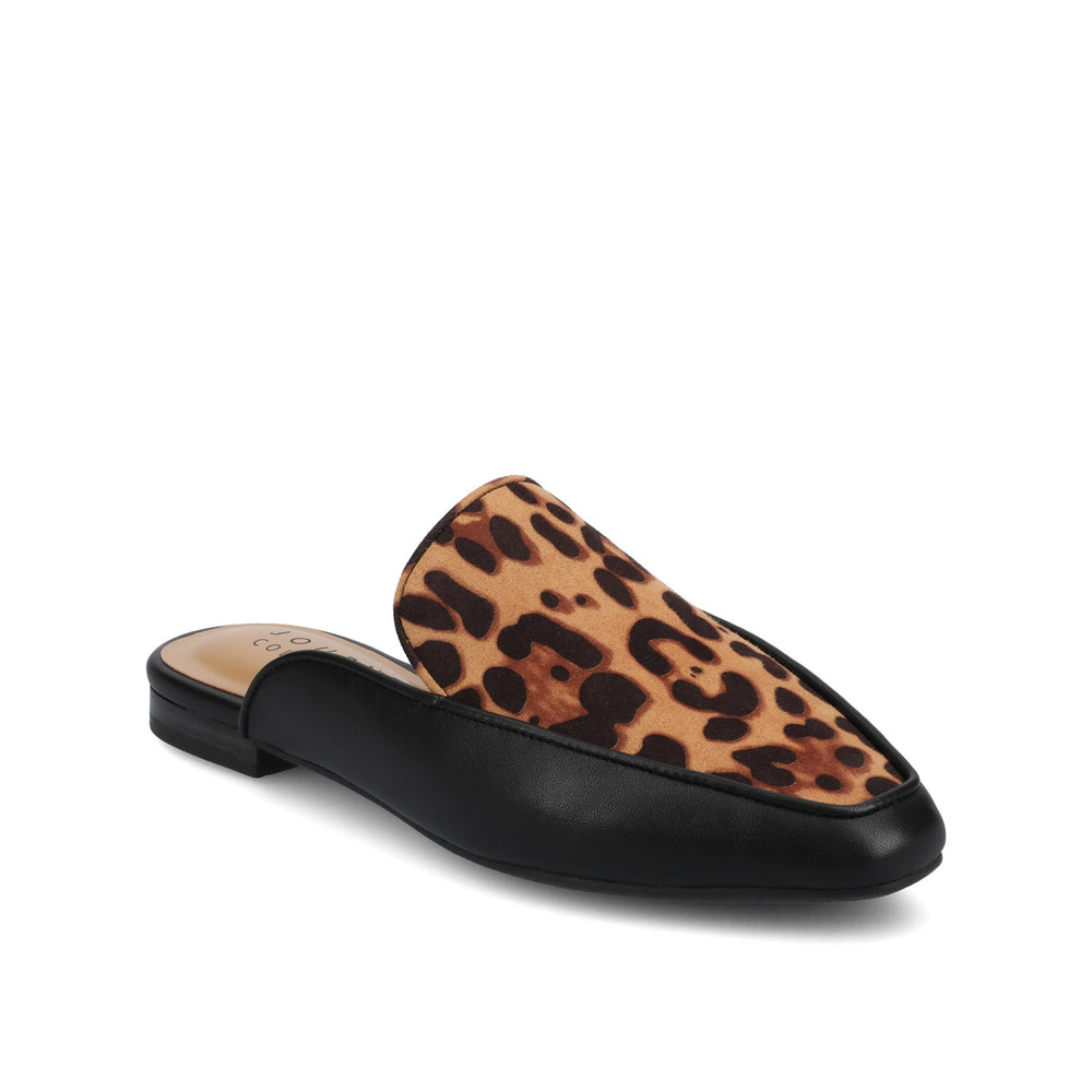 AKZA MULED LOAFER FLATS IN FAUX LEATHER