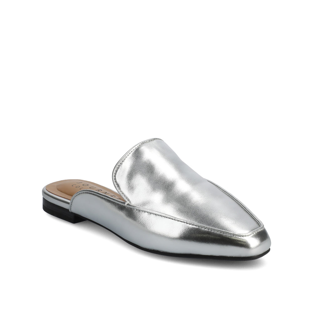 AKZA MULED LOAFER FLATS IN FAUX LEATHER