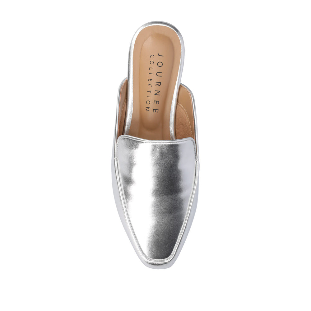 AKZA MULED LOAFER FLATS IN FAUX LEATHER