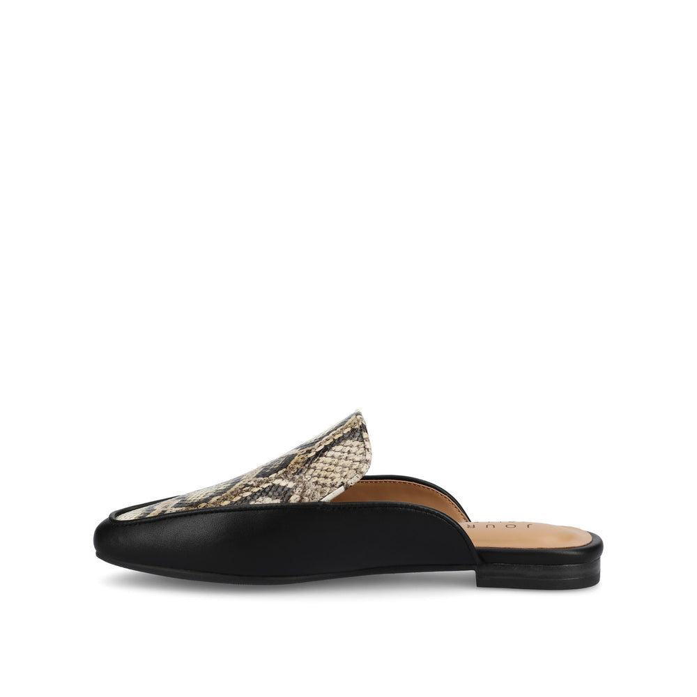 AKZA MULED LOAFER FLATS IN FAUX LEATHER