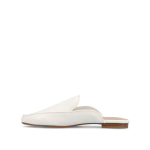 AKZA MULED LOAFER FLATS - White PU