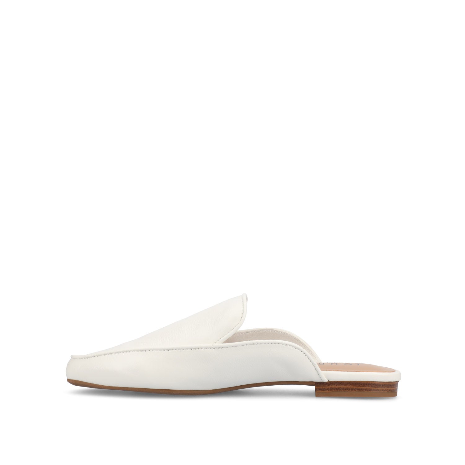 AKZA MULED LOAFER FLATS IN WIDE - White PU
