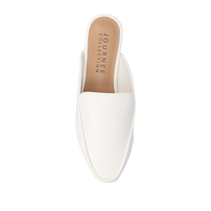 AKZA MULED LOAFER FLATS - White PU