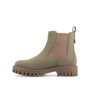 ALARA CHELSEA BOOTIES IN VEGAN LEATHER - Green PU