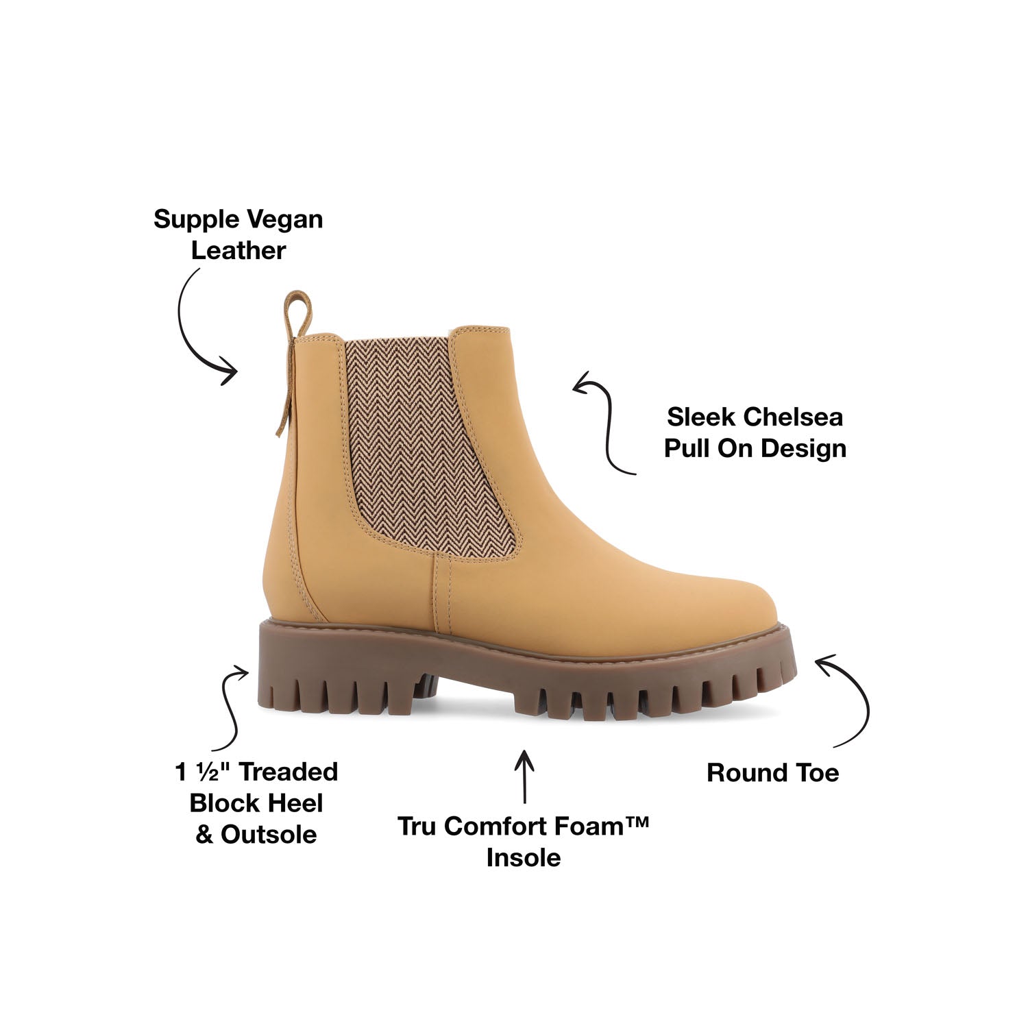 ALARA CHELSEA BOOTIES IN WIDE - Natural PU