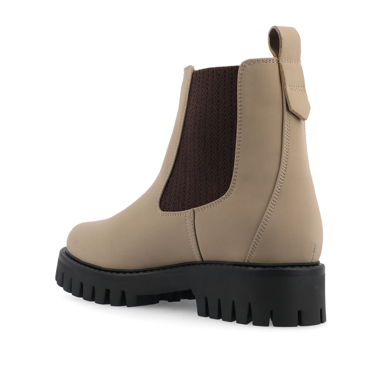 ALARA CHELSEA BOOTIES IN VEGAN LEATHER - Taupe PU