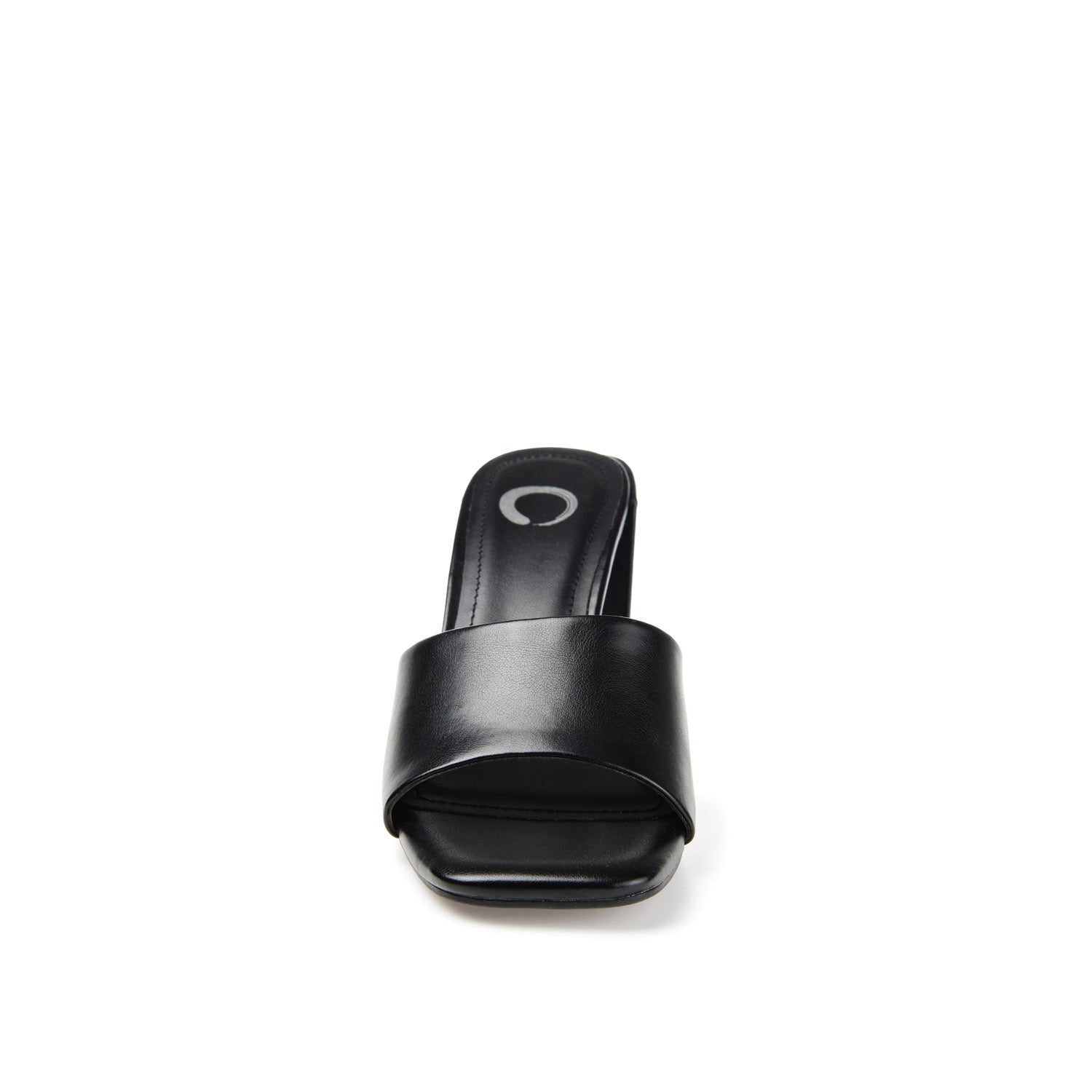 ALISIA MULED BLOCK HEELS IN VEGAN LEATHER - Black