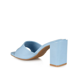 ALISIA MULED BLOCK HEELS IN VEGAN LEATHER - Blue