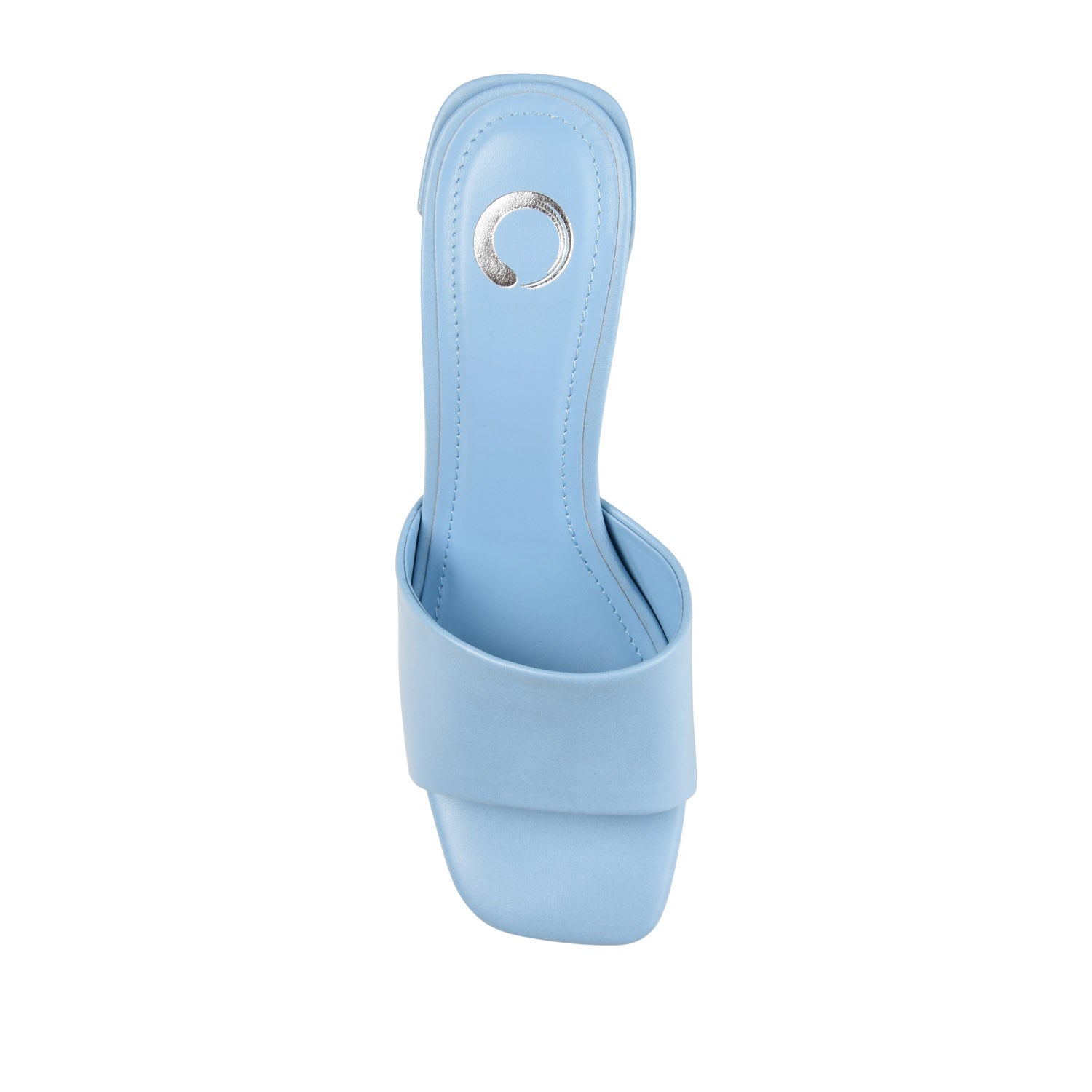 ALISIA MULED BLOCK HEELS IN VEGAN LEATHER - Blue