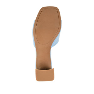 ALISIA MULED BLOCK HEELS IN VEGAN LEATHER - Blue