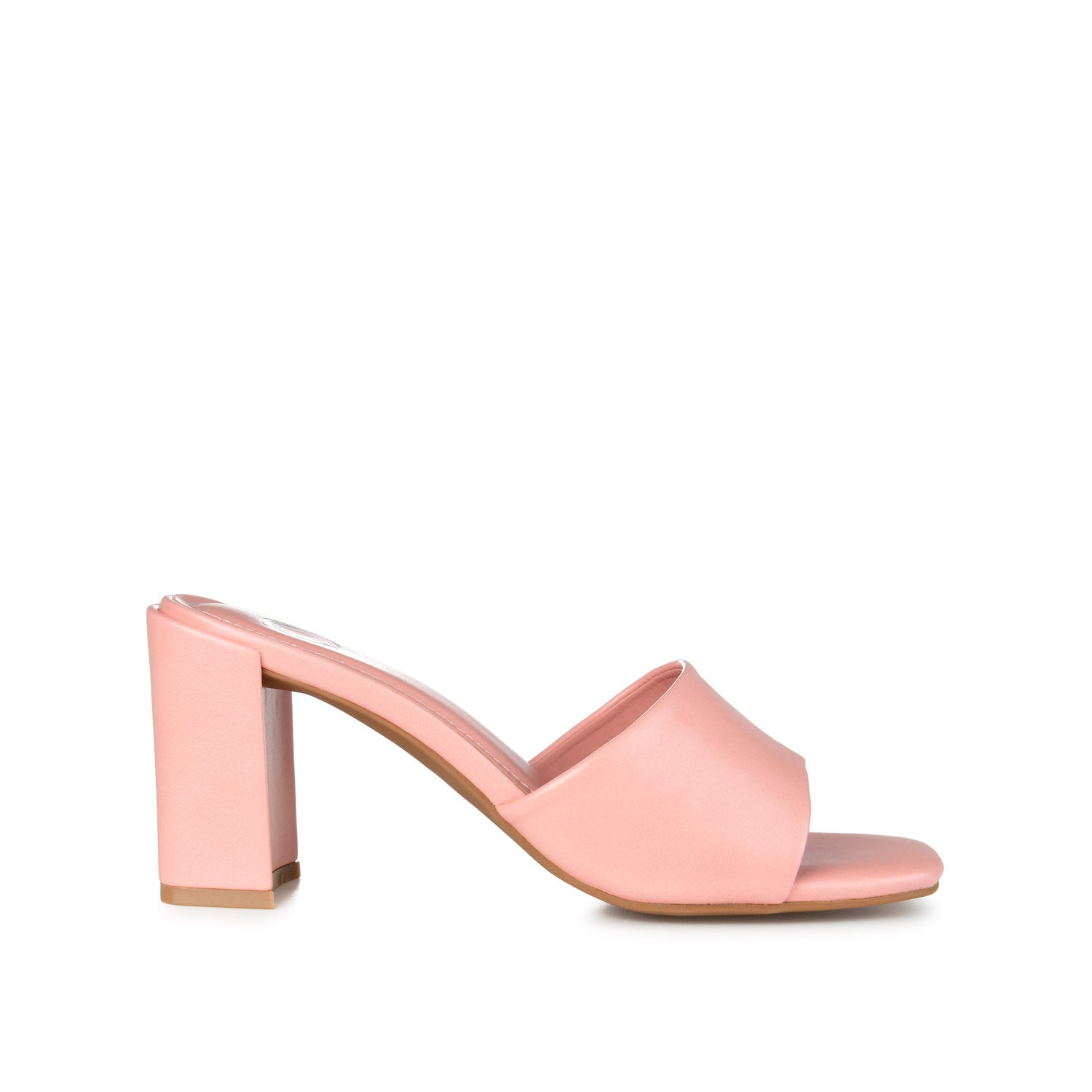 ALISIA MULED BLOCK HEELS IN FAUX LEATHER