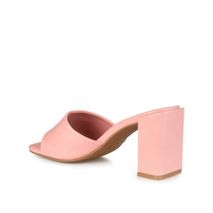 ALISIA MULED BLOCK HEELS IN VEGAN LEATHER - Pink
