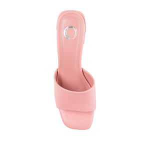 ALISIA MULED BLOCK HEELS IN VEGAN LEATHER - Pink