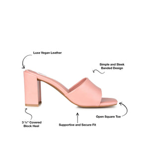 ALISIA MULED BLOCK HEELS IN VEGAN LEATHER - Pink