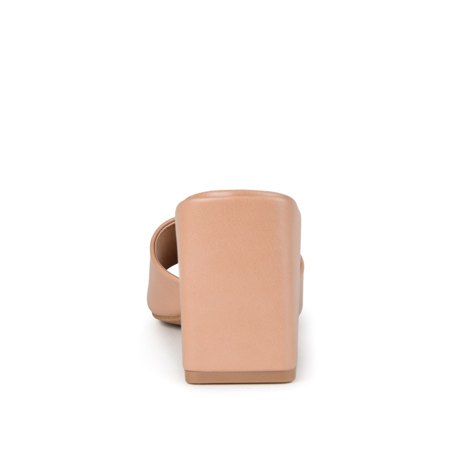 ALISIA MULED BLOCK HEELS IN VEGAN LEATHER - Tan