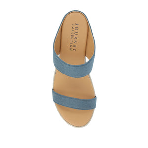 ALISSA WEDGE HEELED SANDALS - Classic Blue Denim
