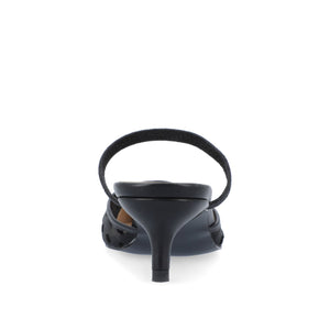 ALLANA POINTED TOE KITTEN HEELS IN MESH - Black Dot Mesh