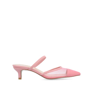 ALLANA POINTED TOE KITTEN HEELS IN MESH - Pink Mesh
