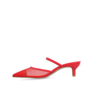 ALLANA POINTED TOE KITTEN HEELS IN MESH - Red Mesh