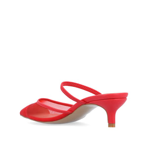 ALLANA POINTED TOE KITTEN HEELS IN MESH - Red Mesh
