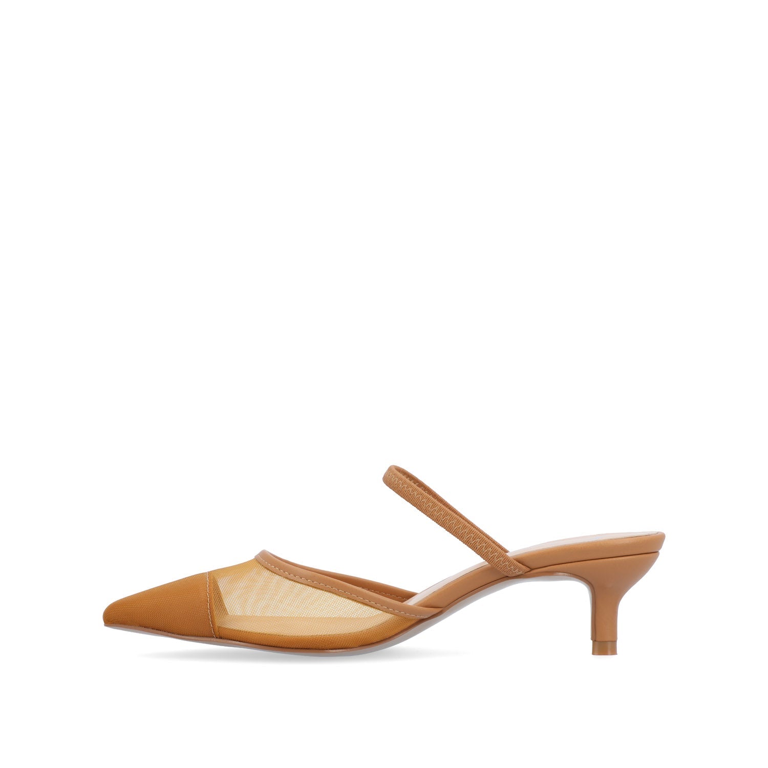 ALLANA POINTED TOE KITTEN HEELS IN MESH - Tan Mesh