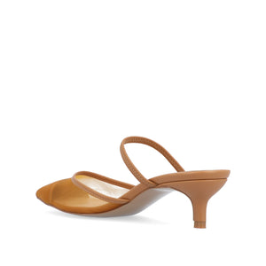 ALLANA POINTED TOE KITTEN HEELS IN MESH - Tan Mesh
