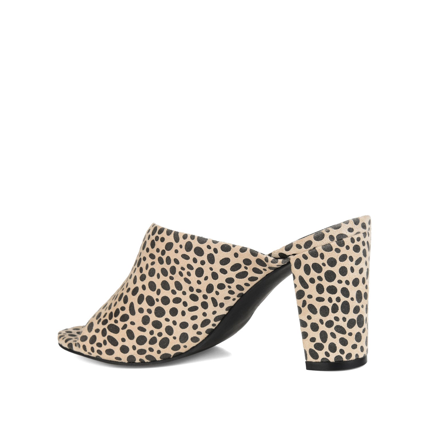 ALLEA BLOCK HEELED MULES IN WIDE - Cheetah Faux Suede 2
