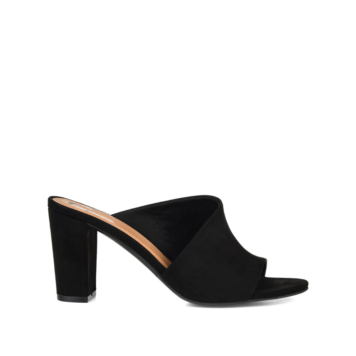ALLEA BLOCK HEELS IN FAUX SUEDE - Black Faux Suede