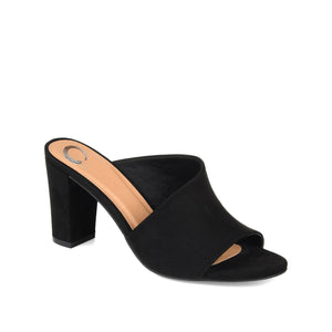ALLEA BLOCK HEELS IN FAUX SUEDE - Black Faux Suede