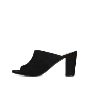 ALLEA BLOCK HEELS IN FAUX SUEDE - Black Faux Suede