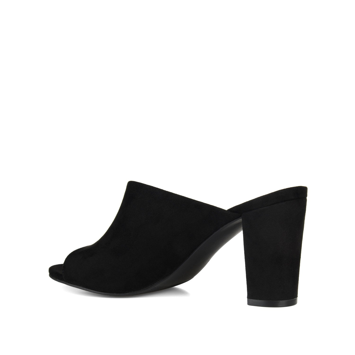 ALLEA BLOCK HEELS IN FAUX SUEDE - Black Faux Suede