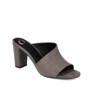 ALLEA BLOCK HEELS IN FAUX SUEDE - Grey Faux Suede