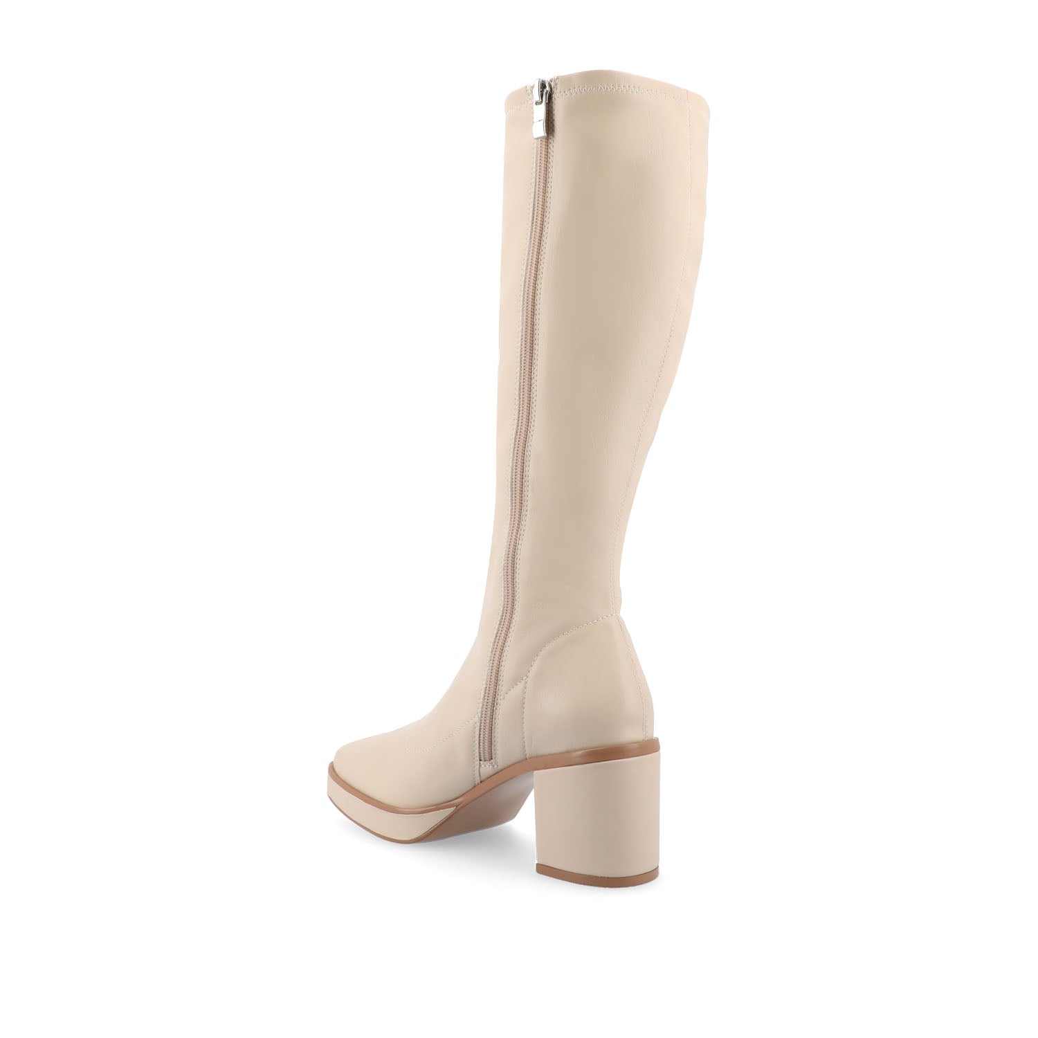 ALONDRA KNEE HIGH BOOTS IN WIDE CALF - Cream