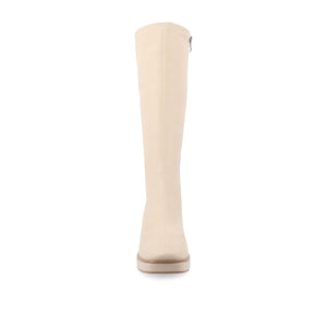 ALONDRA KNEE HIGH BOOTS IN WIDE CALF - Cream