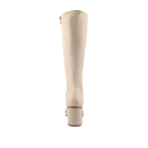 ALONDRA KNEE HIGH BOOTS IN VEGAN LEATHER - Cream