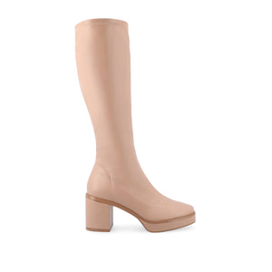 ALONDRA KNEE HIGH BOOTS IN VEGAN LEATHER - Mauve