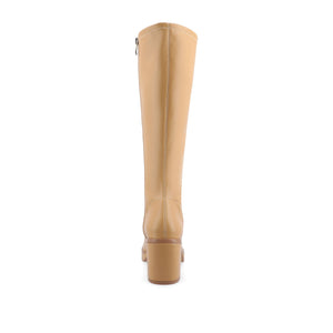 ALONDRA KNEE HIGH BOOTS IN VEGAN LEATHER - Tan