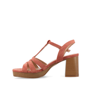 ALYCE HEELED SANDALS IN FAUX SUEDE