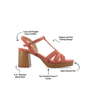 ALYCE HEELED SANDALS IN FAUX SUEDE - Brick