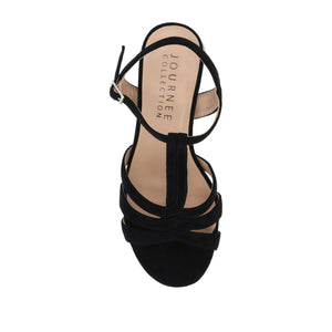 ALYCE HEELED SANDALS IN FAUX SUEDE - Black