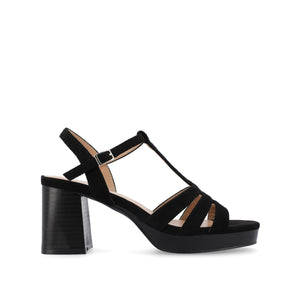 ALYCE HEELED SANDALS IN FAUX SUEDE - Black