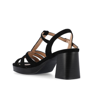 ALYCE HEELED SANDALS IN FAUX SUEDE - Black