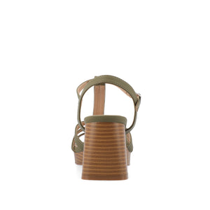 ALYCE HEELED SANDALS IN FAUX SUEDE - Green