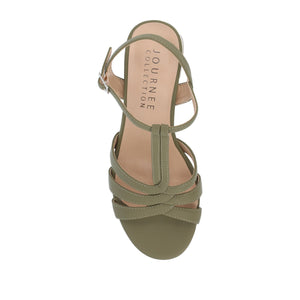 ALYCE HEELED SANDALS IN FAUX SUEDE - Green
